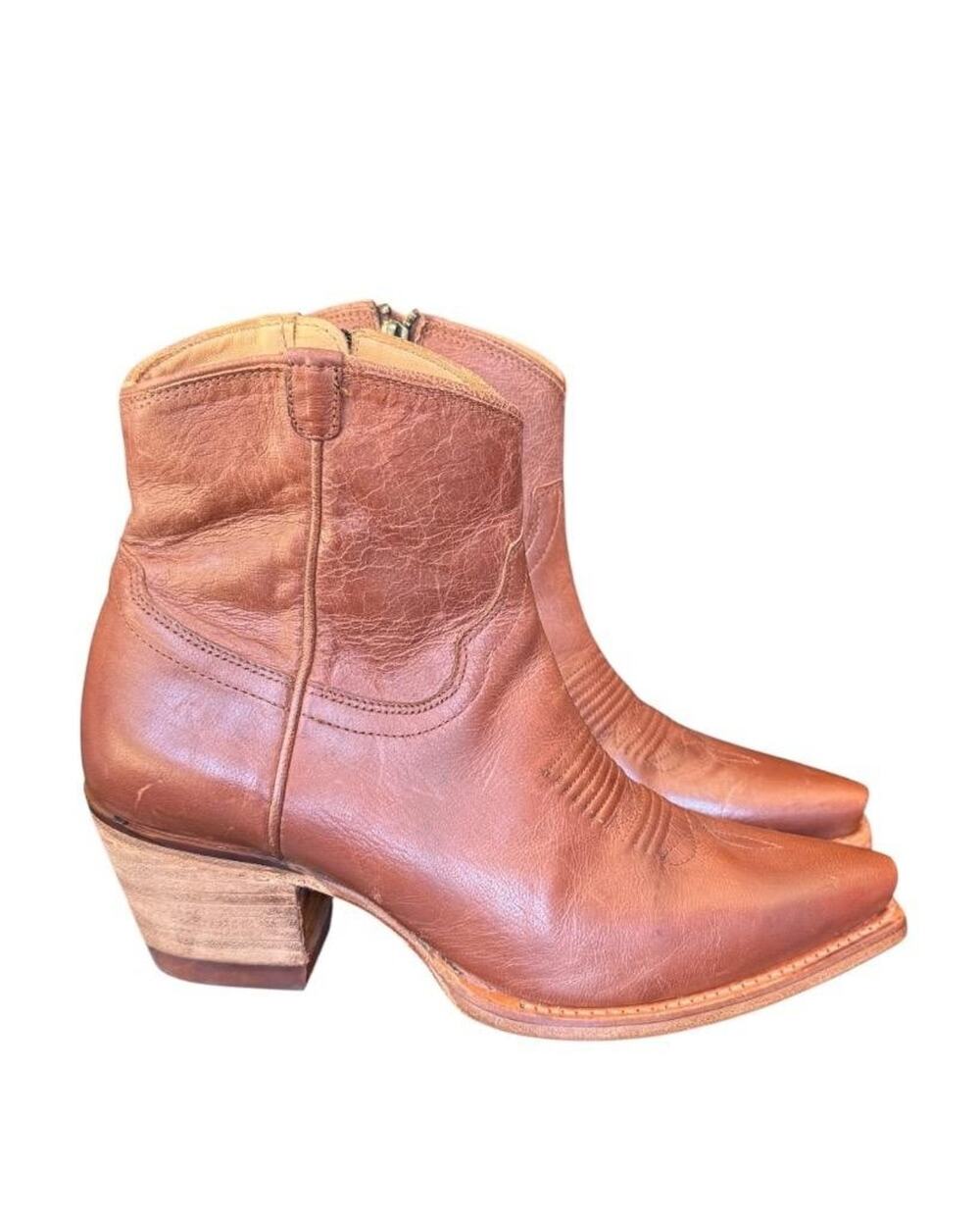 Tecovas The Daisy Scotch Goat Side Zip Western Bootie Cowboy Boot Women size 7 B